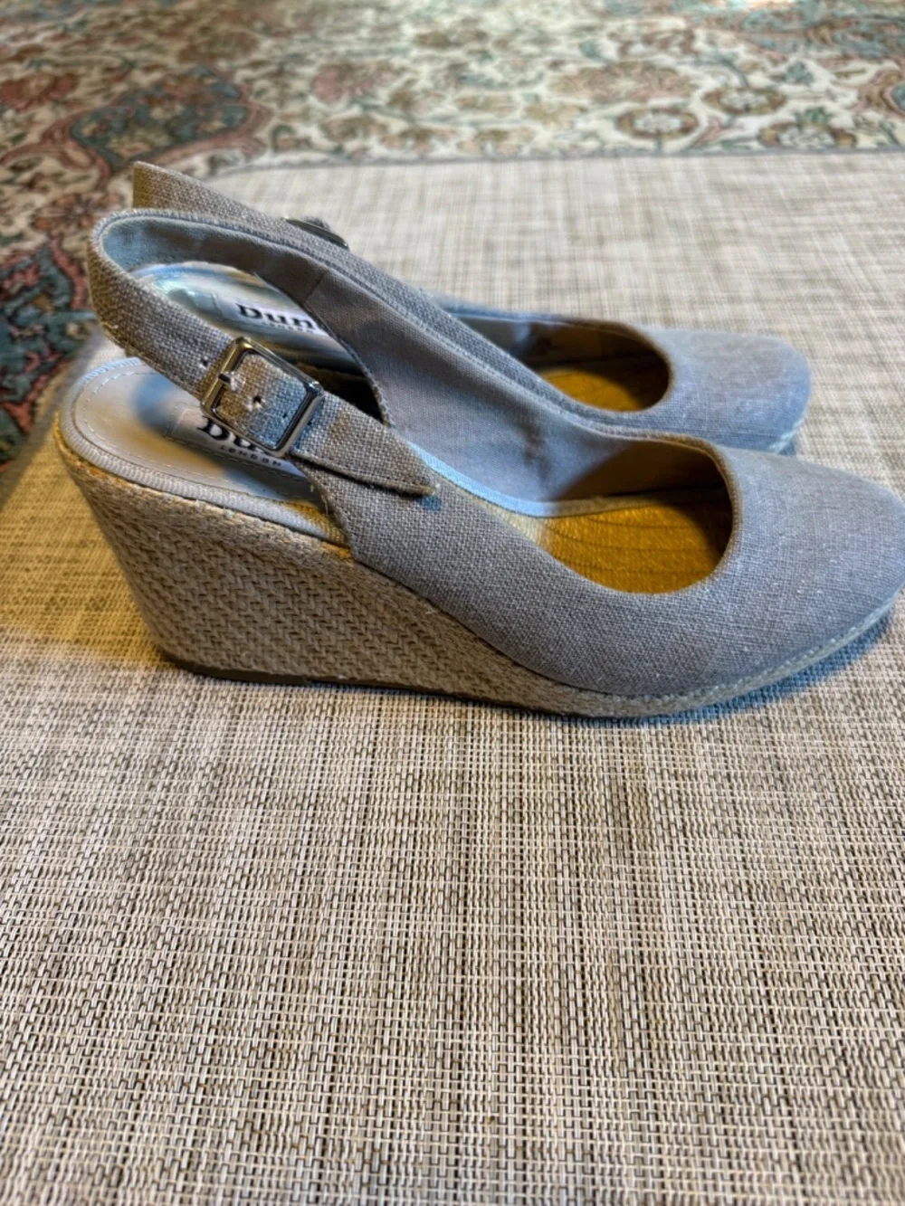 Dune London Klickss Di Closed Toe Wedge Espadrilles Gray Fabric - EU 39 / US 8